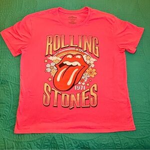 Rolling Stones T-Shirt Junior Size Large (12-14) Pink